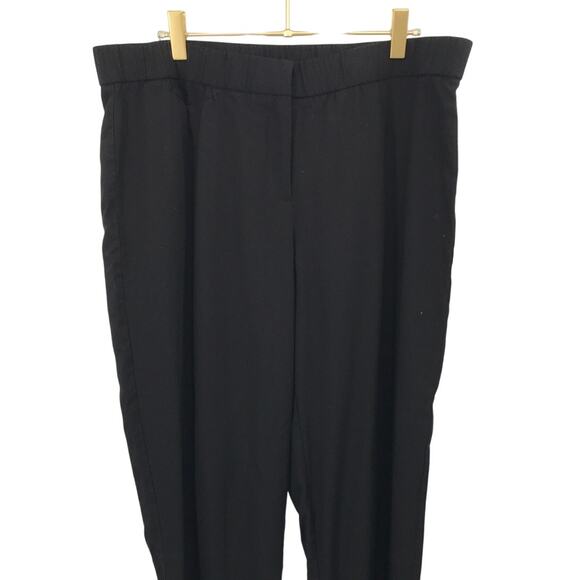 Eileen Fisher Black Elastic Waist Casual Pants Womens L - Picture 2 of 8